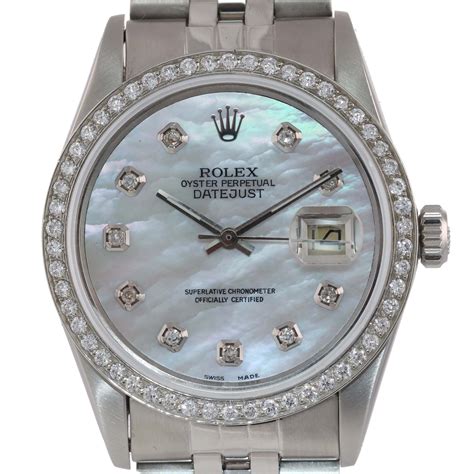 rolex datejust diamond bezel stainless|rolex datejust diamond dial 36mm.